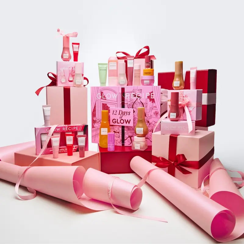 Glow Recipe 12 Days of Glow Advent Calendar, Limited Edition Holiday Advent Skincare Bundle, 12-Piece Kit