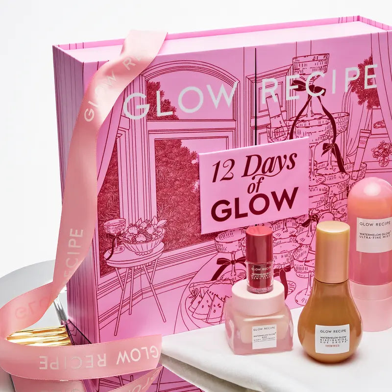 Glow Recipe 12 Days of Glow Advent Calendar, Limited Edition Holiday Advent Skincare Bundle, 12-Piece Kit